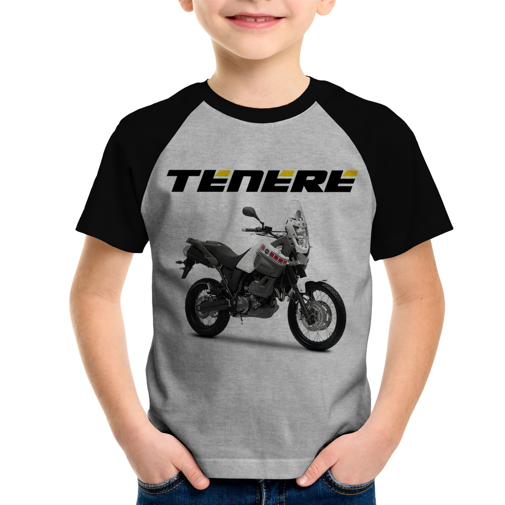 Camiseta Branca Infantil Desenho Moto Motocross