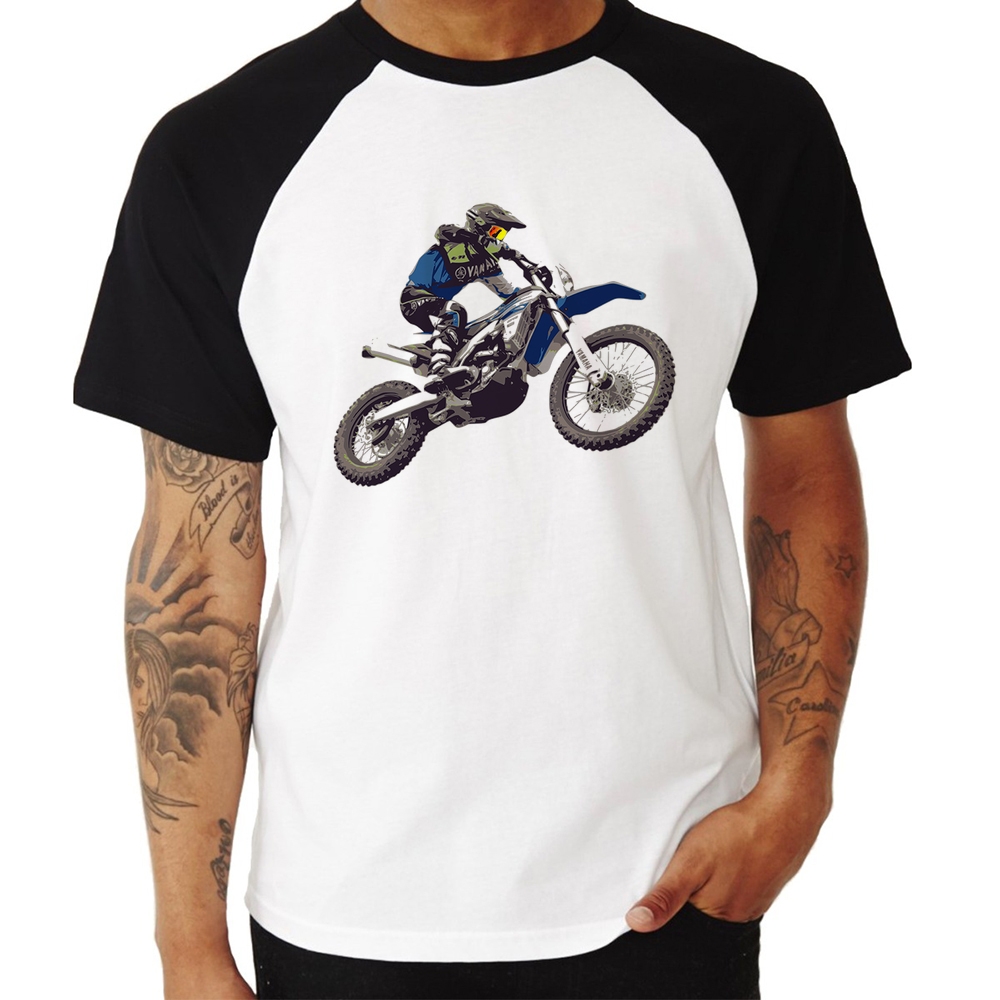 Camiseta Branca Infantil Desenho Moto Motocross